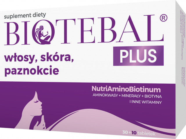 Biotebal Plus Hair Skin Nails, 30 tablets + 10 free tablets, for hair, skin and nail support