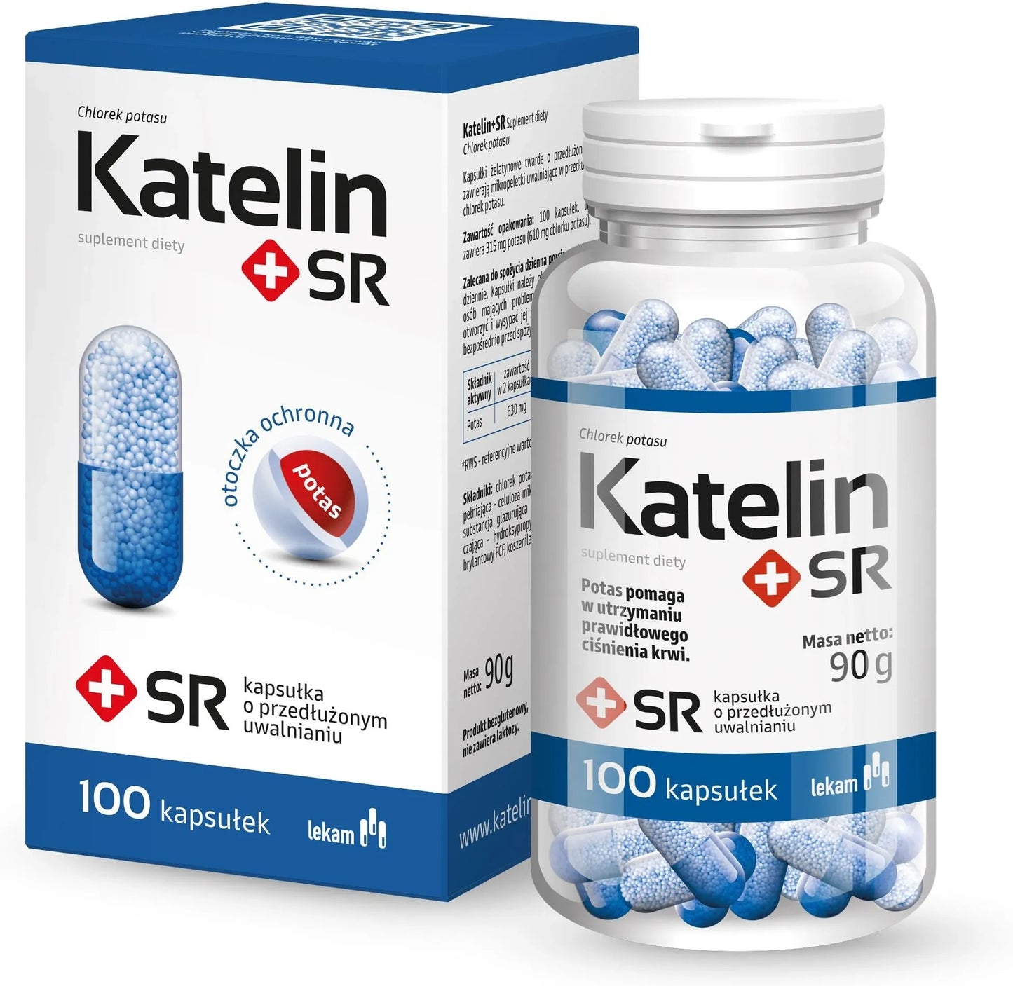 Katelin + SR - 100 tablets, for potassium and heart function support