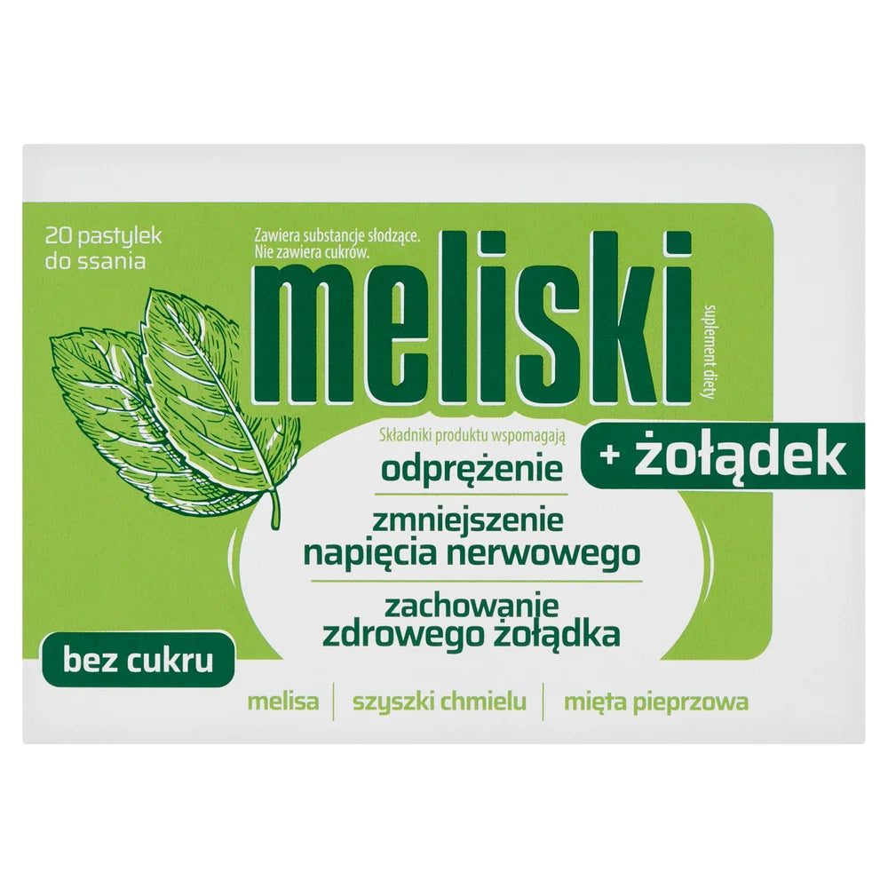 Meliski + stomach, 20 lozenges for digestive comfort and relaxation support