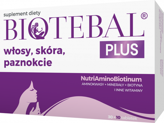 Biotebal Plus Hair Skin Nails, 30 tablets + 10 free tablets, for hair, skin and nail support