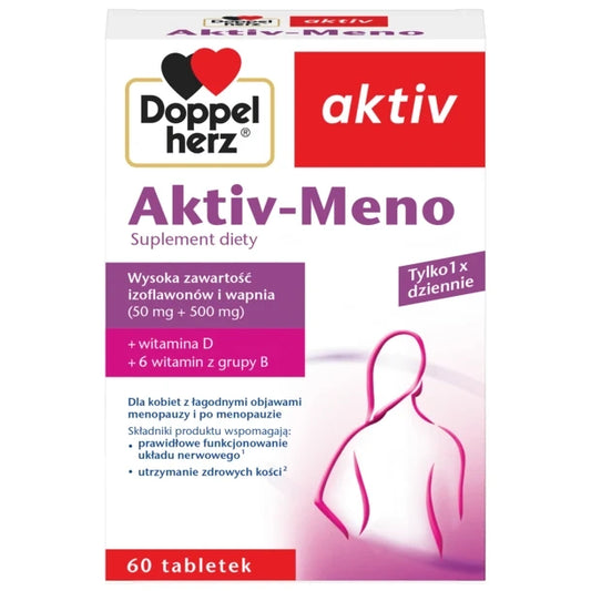 Doppelherz aktiv Aktiv-Meno, 60 tablets for menopause symptom support and hormonal balance
