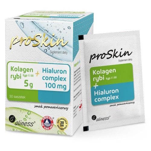 Fish collagen 5 g + Hyaluronate 100 mg Complex x 30 sachets, orange flavour