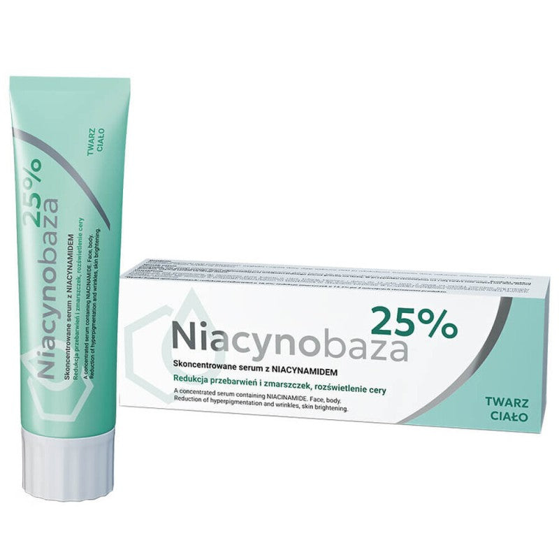 Niacin base 25%, concentrated serum with niacinamide, 30 g for skin care and blemish-prone skin support