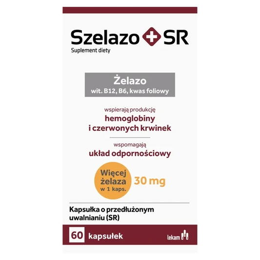 Szelazo+SR - 60 tablets, for iron supplementation and energy support